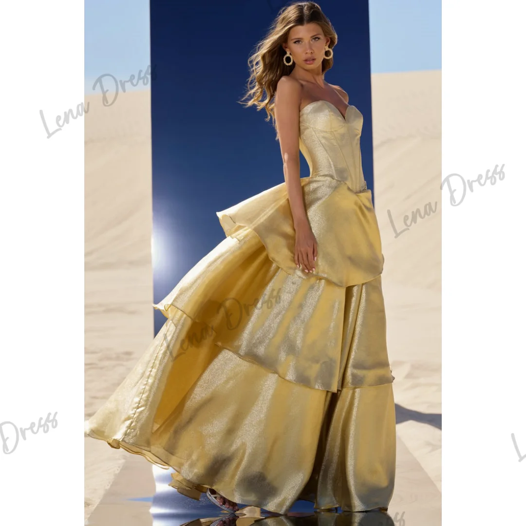 

Lena Sweetheart Off-the-shoulder Luxurious Women's Evening Dresses for Formal Occasions Champagne Wedding Dress Ball Gowns Party