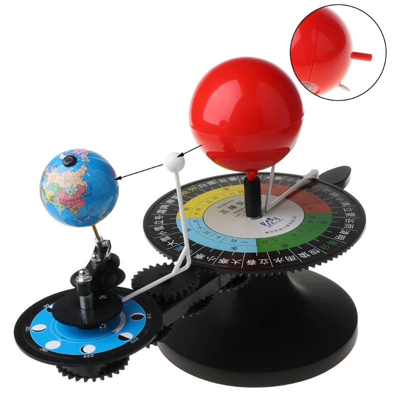 Solar System Three Globes for Sun Earth Moon Orbital Planetarium Model Astronomy Student Children Education Teaching Tool