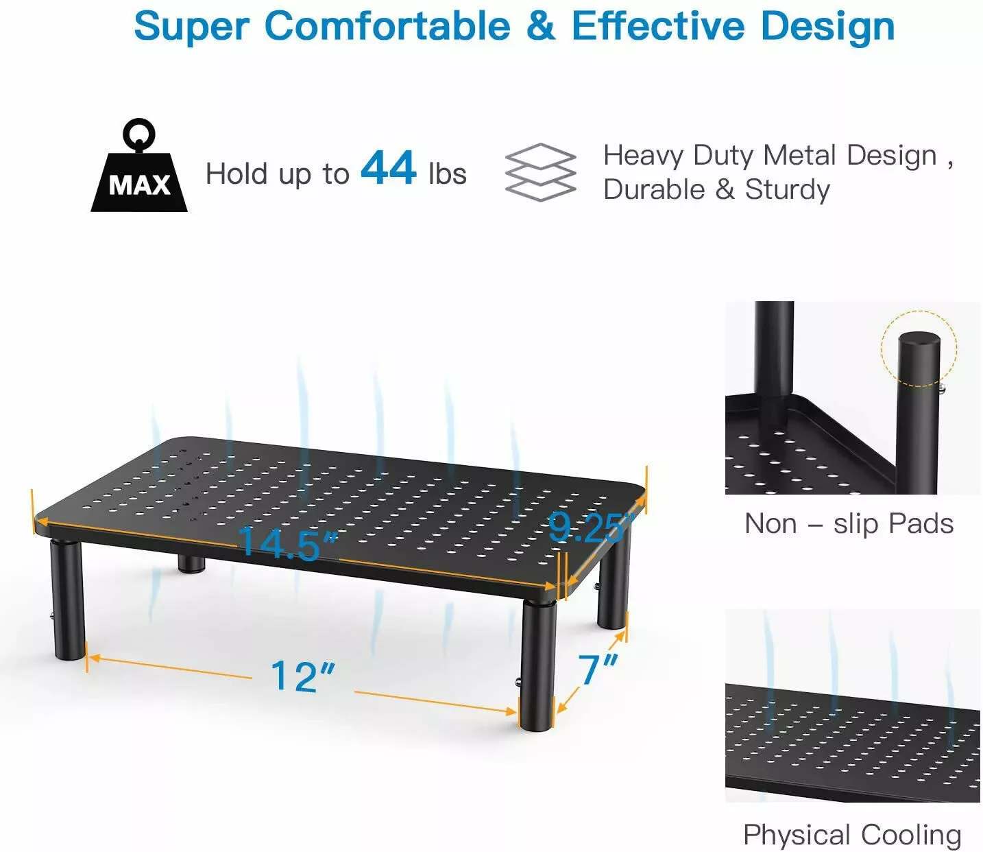 Computer Monitor Laptop Riser Desktop Organizer Space Saver Adjustable Height