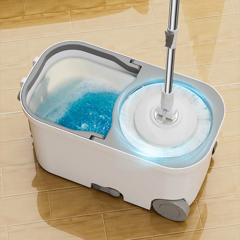 Household spin mop and bucket with wheels, mops floor cleaning