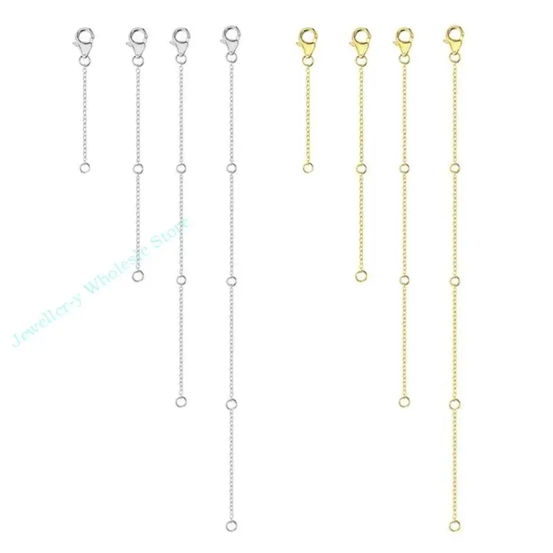 R7UF Durable Chain Extender Extension Chain Bulk Bracelet Extended Lobster Buckle Chains Tail Extender for DIY Jewelry Making