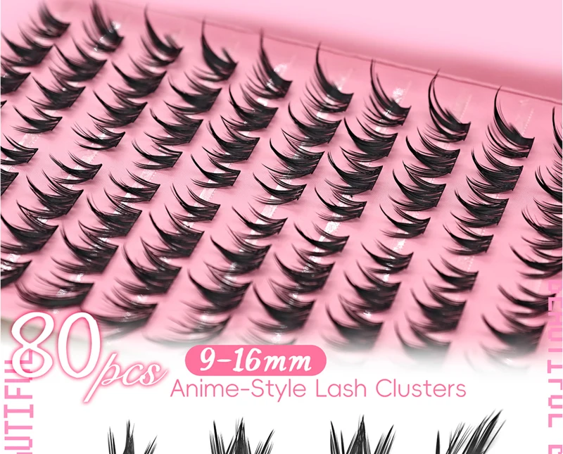 DIY Wimpern-Cluster 10 Reihen Flauschige Volumen-Wimpern Handgefertigte Natürliche Einzelwimpern für Wimpernverlängerung – Detail 4