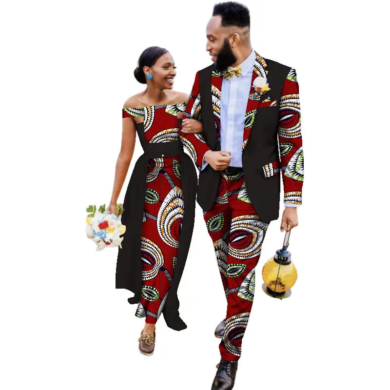 Fashion cotton African fashion couple wedding traditional African suit suit women's blazer