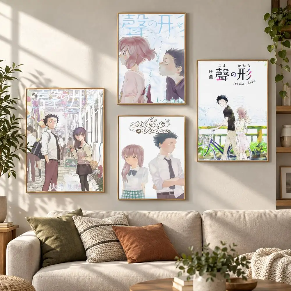A S-Silent Voice Anime Poster HD Waterproof Aesthetic Wall For Home Decor Trendy Durable Easy To Apply Art
