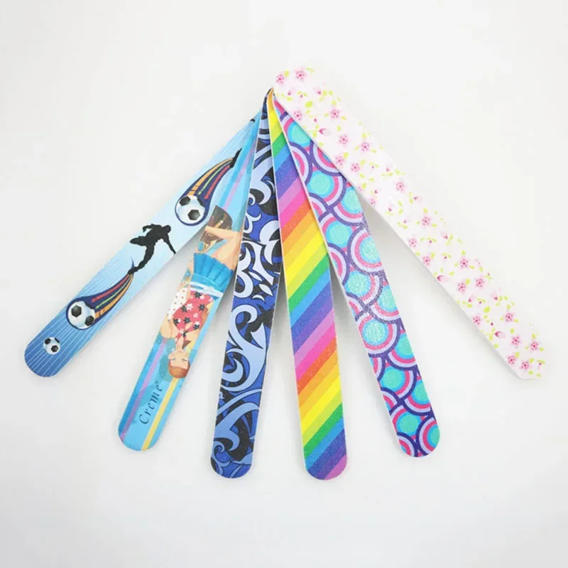 10Pcs/Set Printing Double Sided Nail File Disposable Nail Polishing Buffer Lime Nails Care Toe Pedicure Manicure Tools