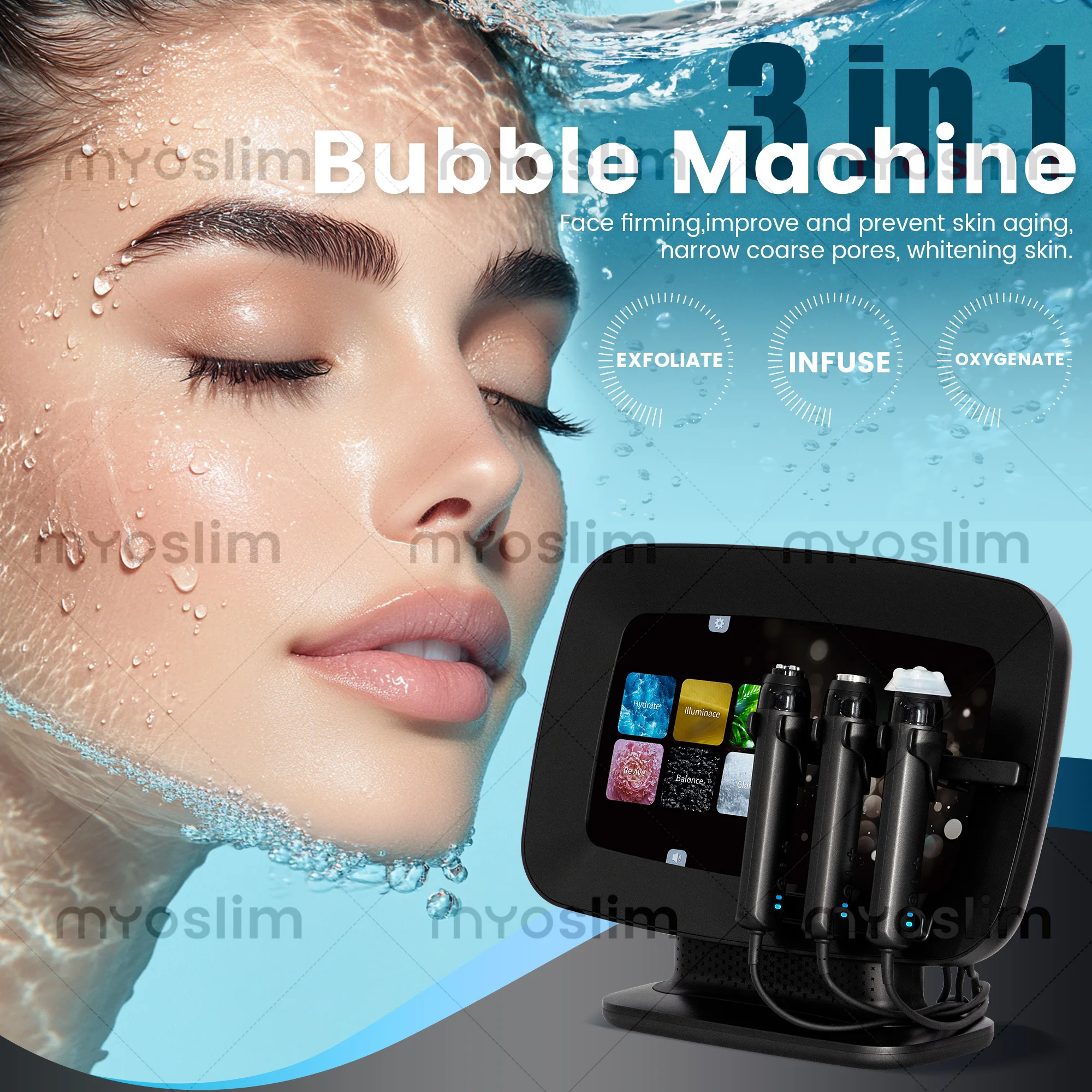 

Co2 Oxygen Pods Bubble Rf Therapy Skin Whitening Hydro Dermabrasion Machine Co2 Bubble Oxygen Jet Facial Machine