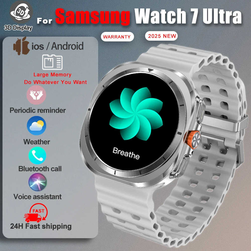 

New For Samsung Galaxy Watch 7 Ultra Smart Bracelet Men 32GB Memory GPS Trackr NFC HD Sapphire Screen Bluetooth call Smartwatchs