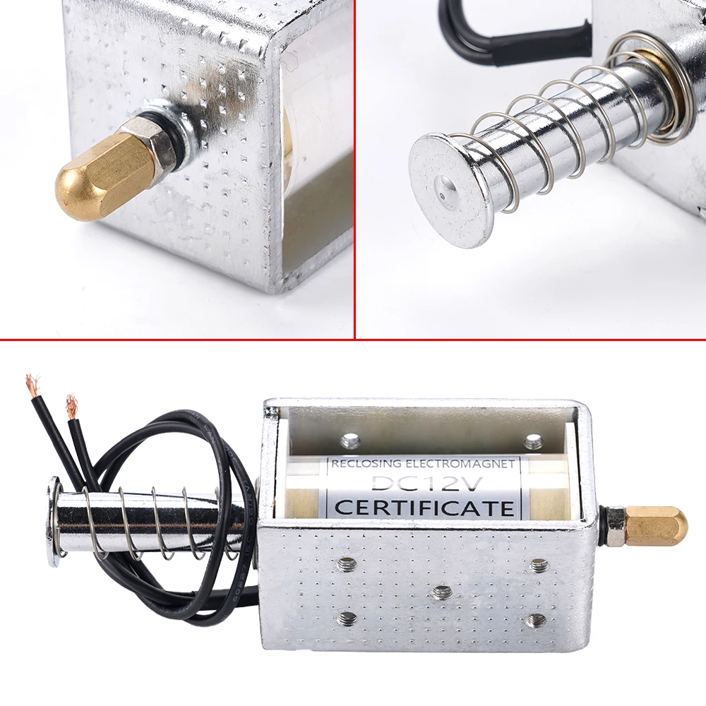 Electric Motor 35mm Long-Stroke Strong Push-Pull Solenoid DC 12V Motor Open Frame Linear Mini Electromagnetic Magnetic Solenoid