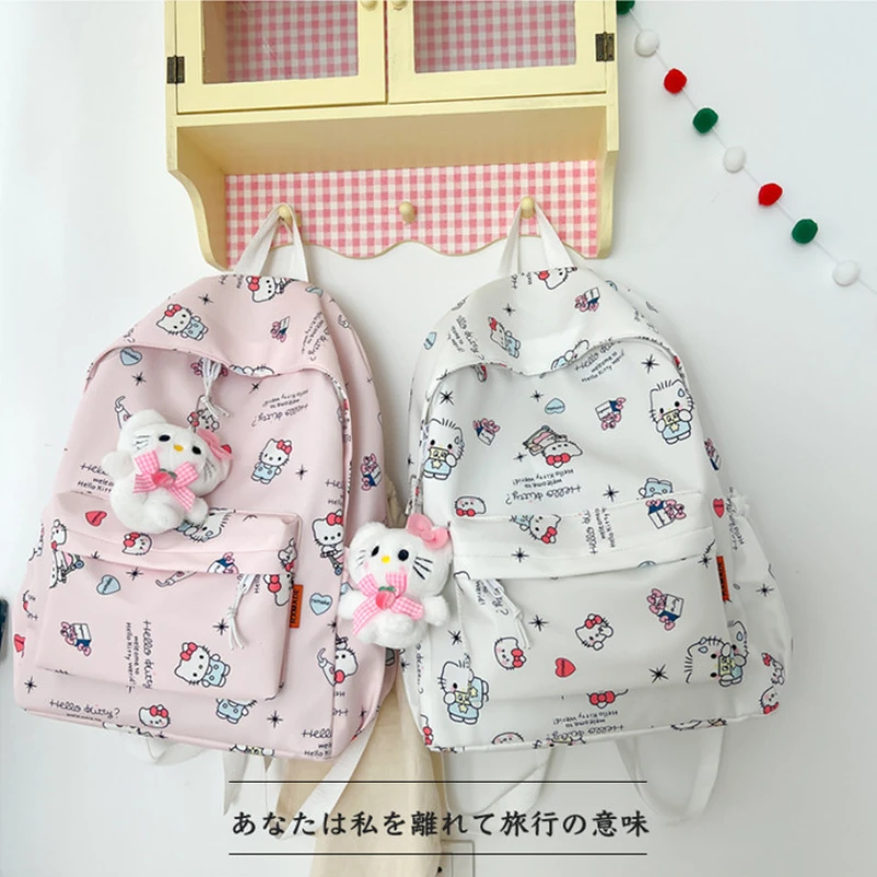 

Милый рюкзак с героями аниме «HelloKitty» Sanliou, Универсальный Легкий Повседневный Рюкзак для студентов и студентов