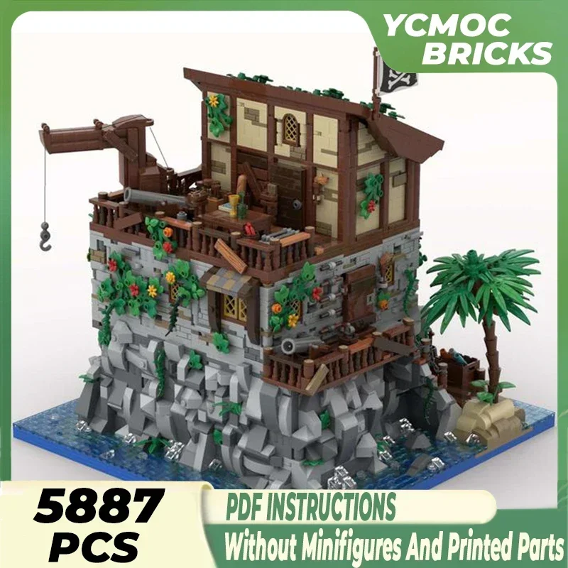 Modello medievale Moc Mattoni da costruzione Pirata Skull Island con tecnologia della casa Blocchi modulari Regalo Giocattolo di Natale Set fai da te Assemblaggio