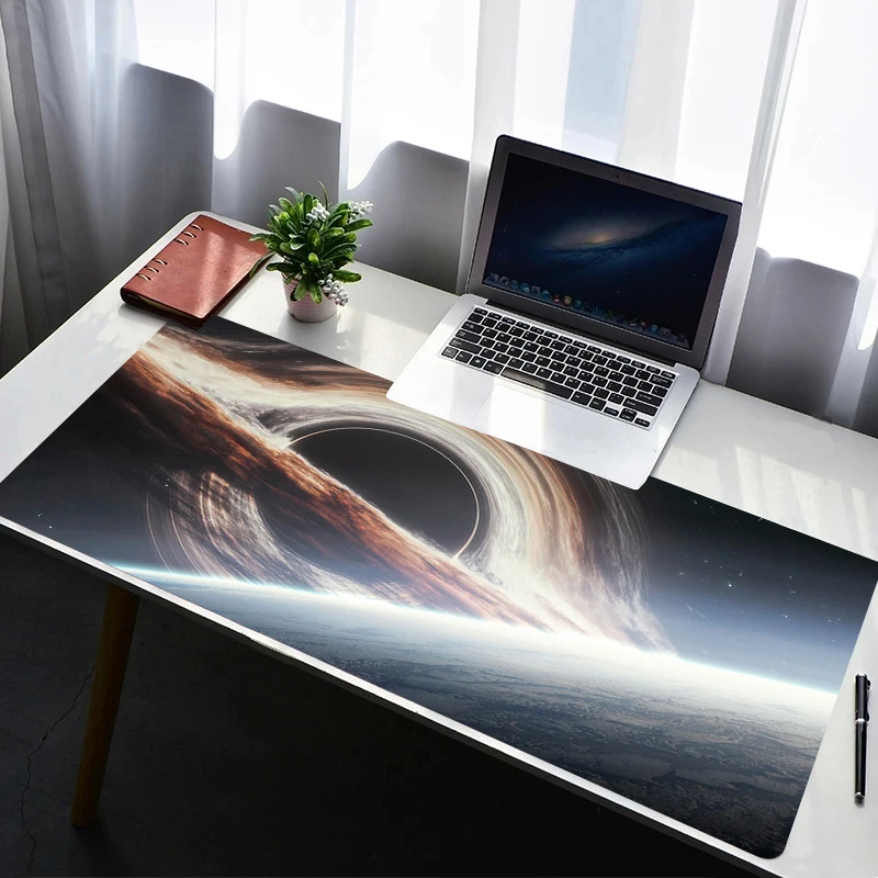 Mouse Pad PC Non Slip Rubber Black Mousepad Laptop Gamer Cabinet Keyboard Pad Office Computer Gaming Desk Space Galaxy Mouse Mat