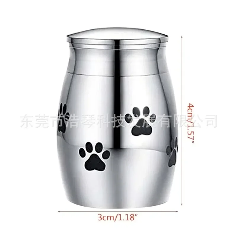 5 Colors Pet Cremation Urns Stainless Steel Ash Memorial Container Puppy Paw Dog Cat Perfect Resting Place Caskets Cat Memorial