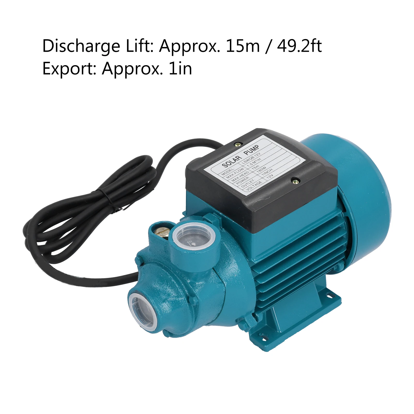

Mini Electric Pump Unipolar Impeller Motor Horizontal Single Suction Irrigation Tool 15m 180W DC12V