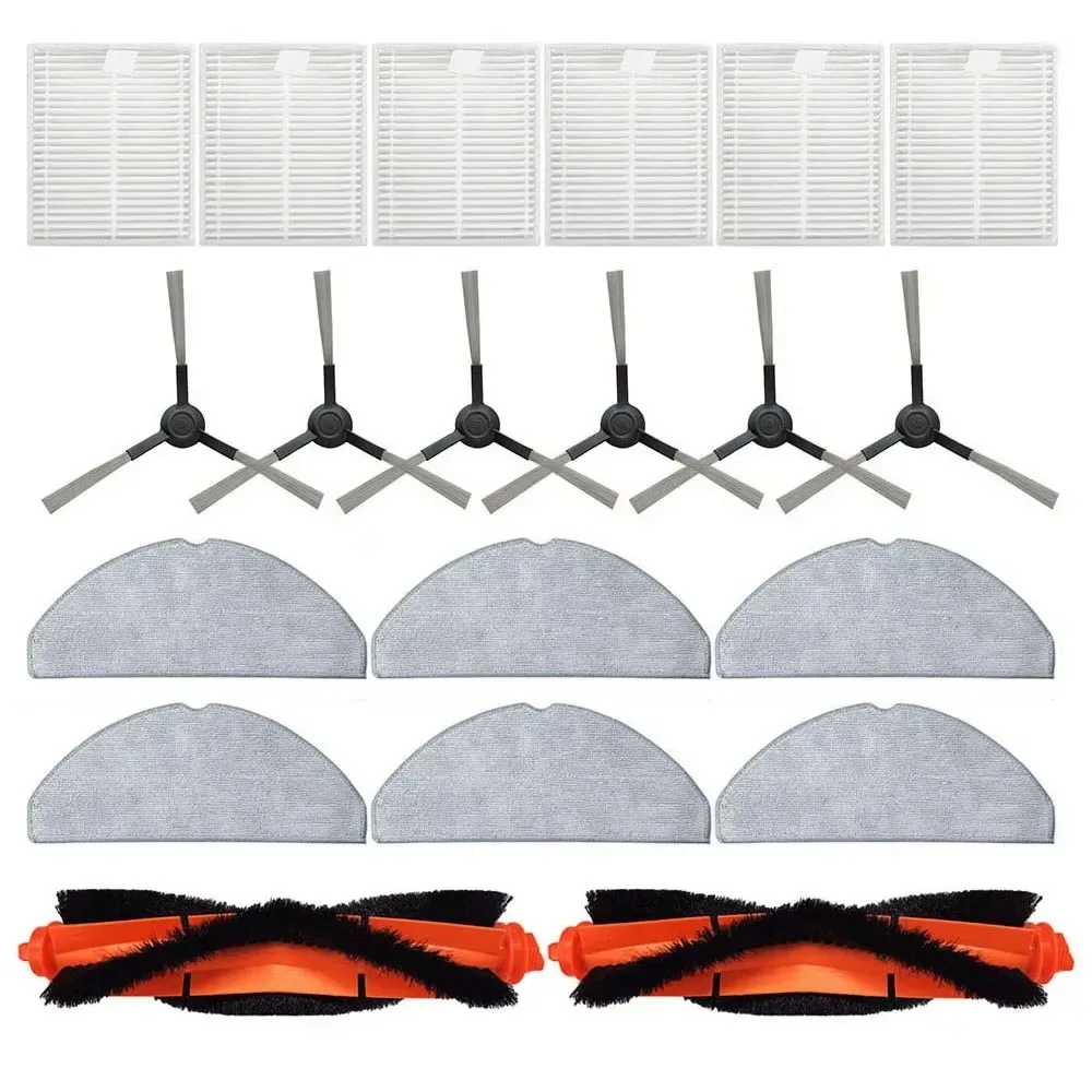 For Xiaomi Robot Vacuum S20/D106 Hepa Filter Main Brush Cover Mop Cloth Dust Box Mop Holr Si Brush Vacuum Cleaner Parts