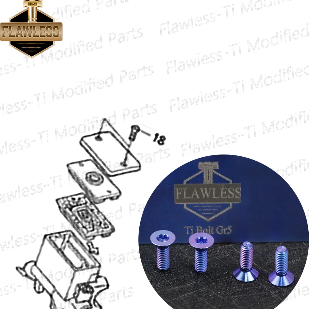 FLAWLESSTI Gr5 Titanium Bolts Front Fender Switch Rear Caliper Footrest Bolts For Honda Forza 350