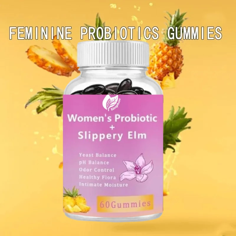 

Женские пробиотики + гладкое дерево вяза, мягкие конфеты 2-в-1, добавка для ухода за женщинами (60 мягких конфет)