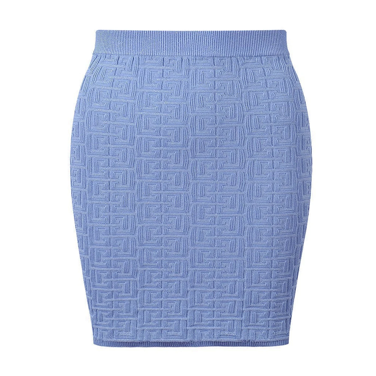 

Spring And Summer New Women's Fashionable Temperament Commuting Socialite Solid Color Dark Pattern Knitted Half Body Short Skirt