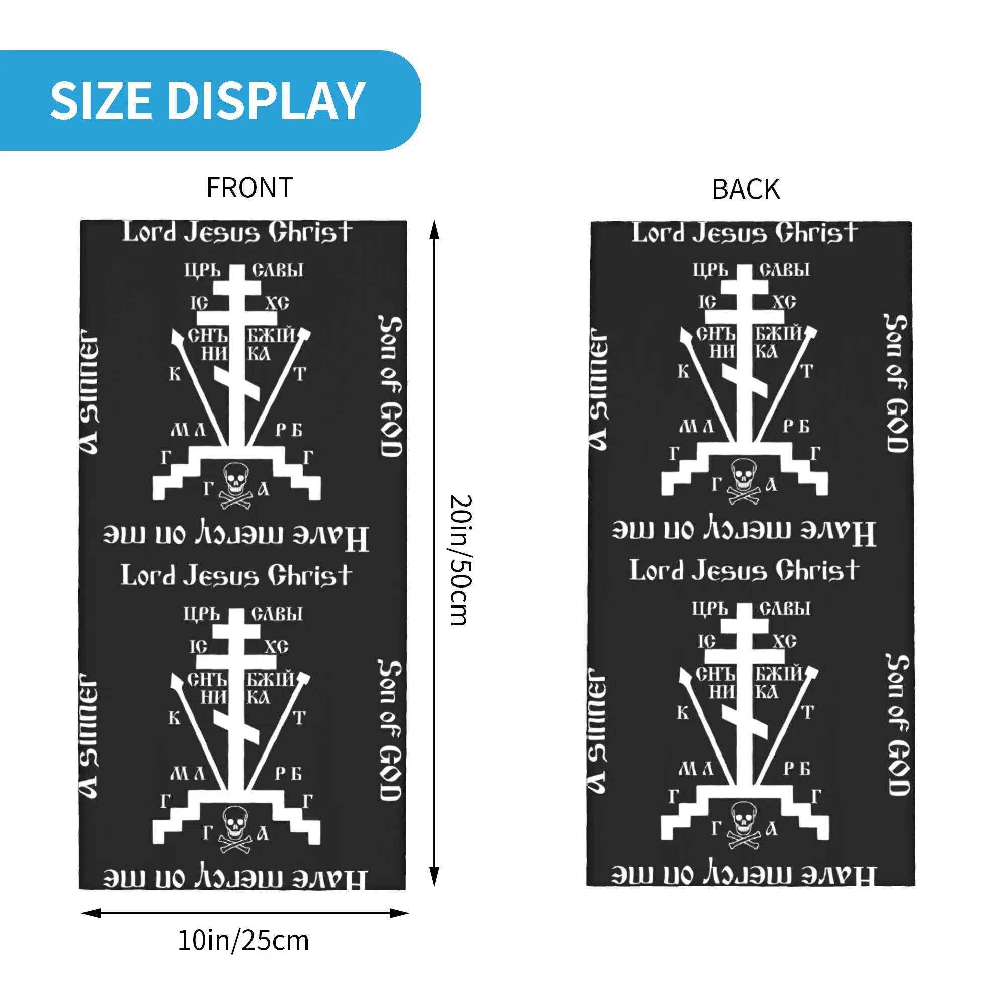 Calvary Cross Of Russian Orthodox Church Bandana Neck Cover Printed Magic Scarf Cycling Scarf Outdoor Sports For Men Women Adult