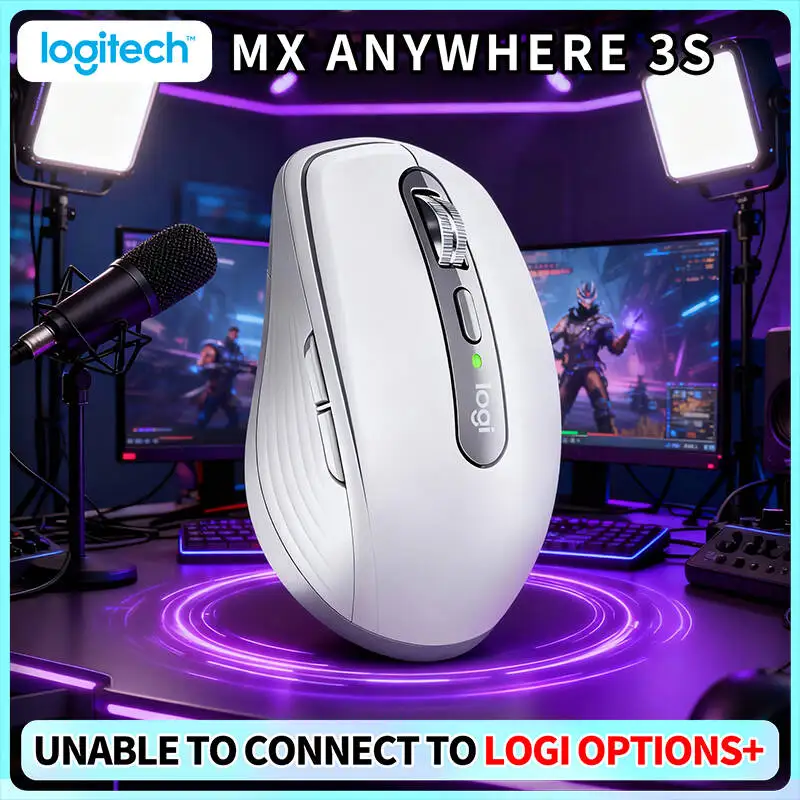 Wireless MX Anywhere 3S - Darkfield 8K DPI MagSpeed Scroll USB-C Fast Charge Great for Photography Field Work & Remote Office