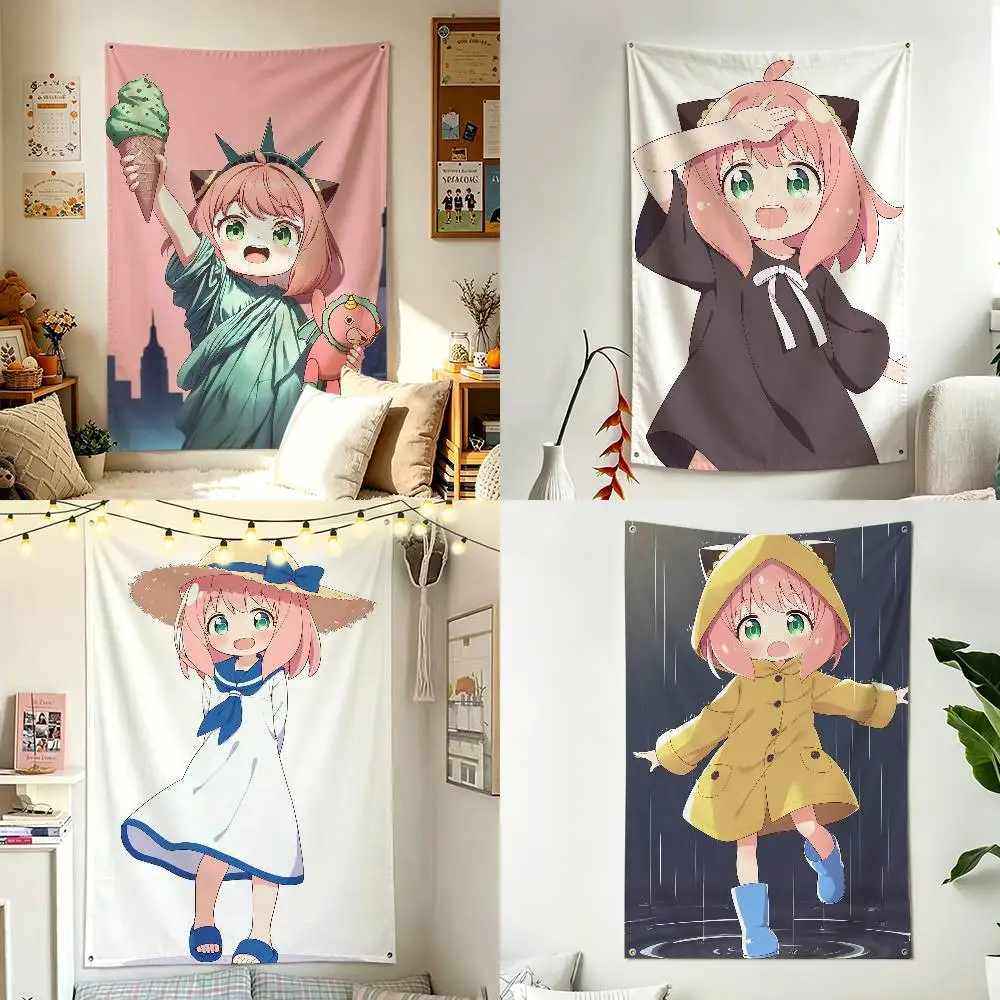 S-SPY Funny FAMILY A-Anya Forger Home Decor Wall Hanging Vertical Flag Indoor Outdoor Background Tapestry