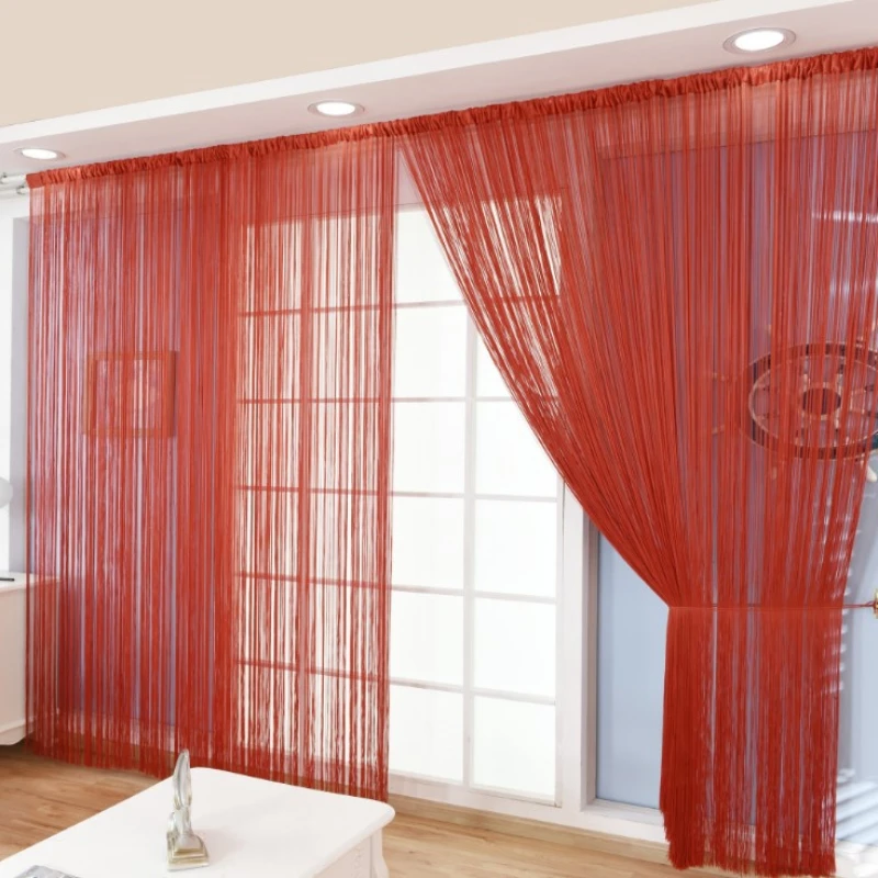 

Korean Straight Curtain 3*3m Entrance Partition Door Window Curtain Romantic Background Monochrome Curtains