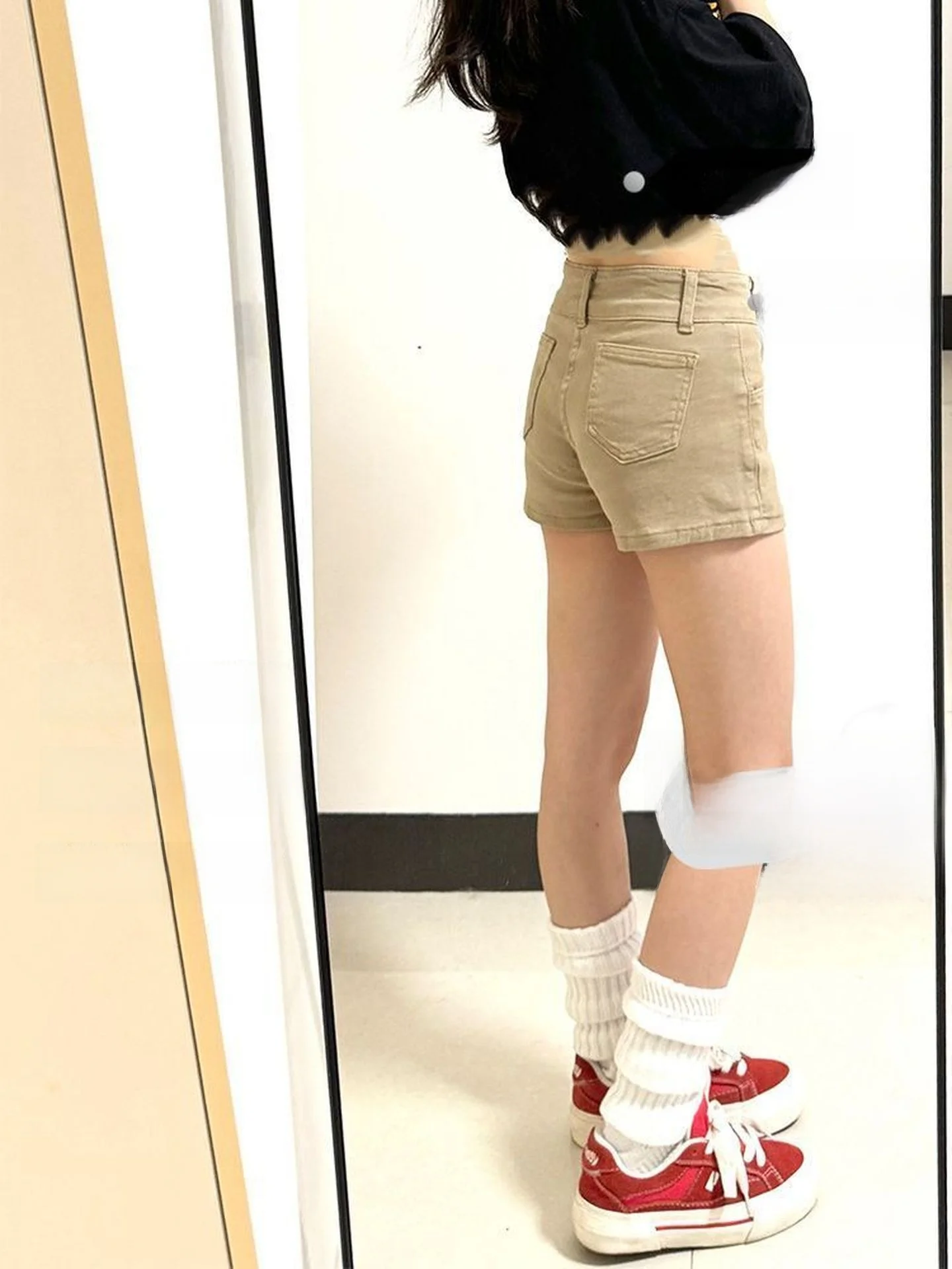 Cintura alta cáqui ort calças para mulheres na moda commuter sle emagrecimento quente menina outono inverno nova chegada rua sle jeans