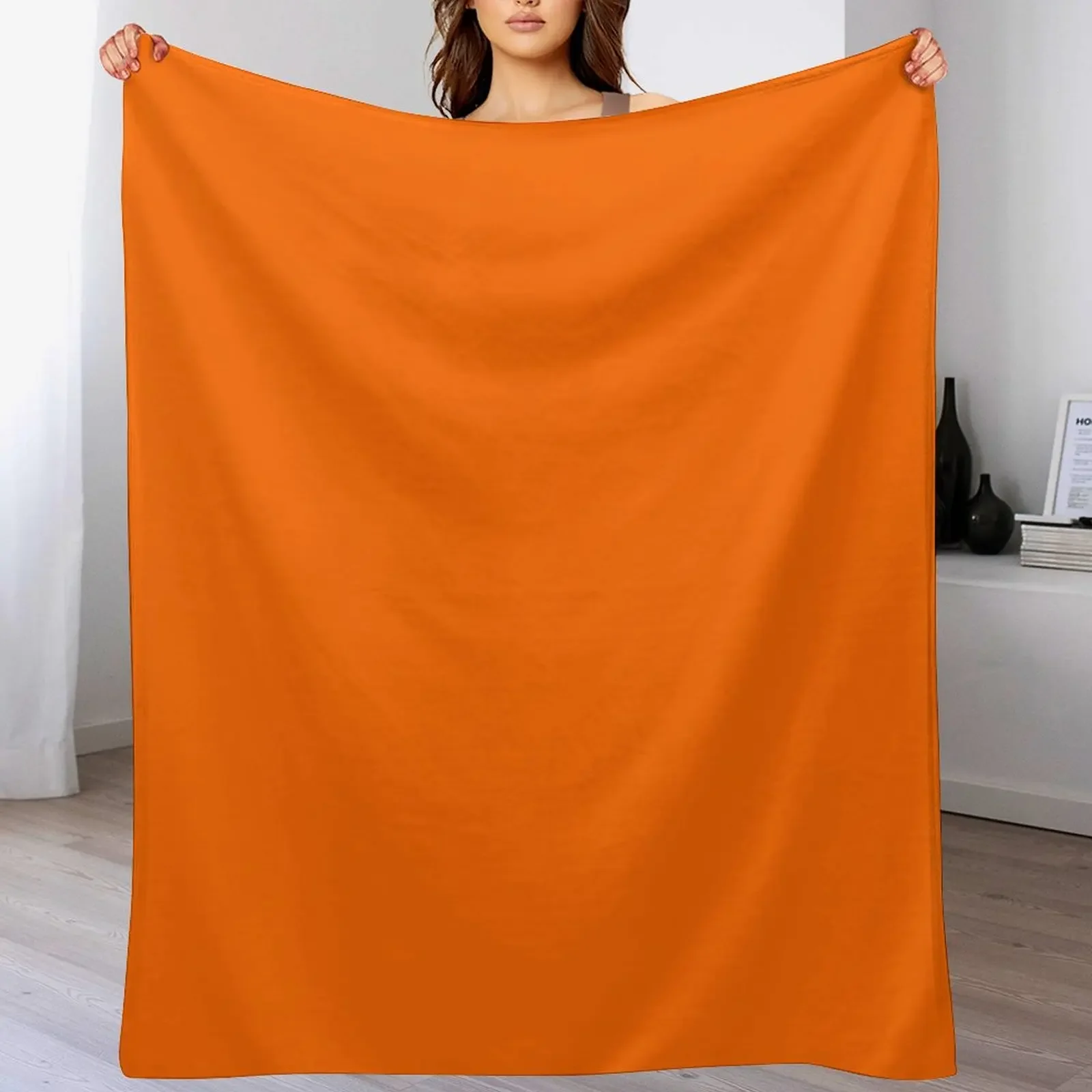 

(BLANK) Hunter ORANGE Safety Blaze (hex #FF6700) Throw Blanket For Sofa Thin Decorative Beds Warm Decorative Sofa Blankets