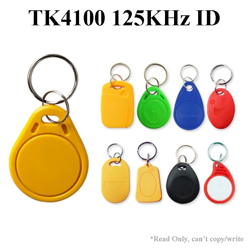 

10pcs 125KHz Read-Only RFID TK4100 EM4100 Proximity Keyfobs Smart Secure Door Entry Access Control ID Keychain Token Tag Card