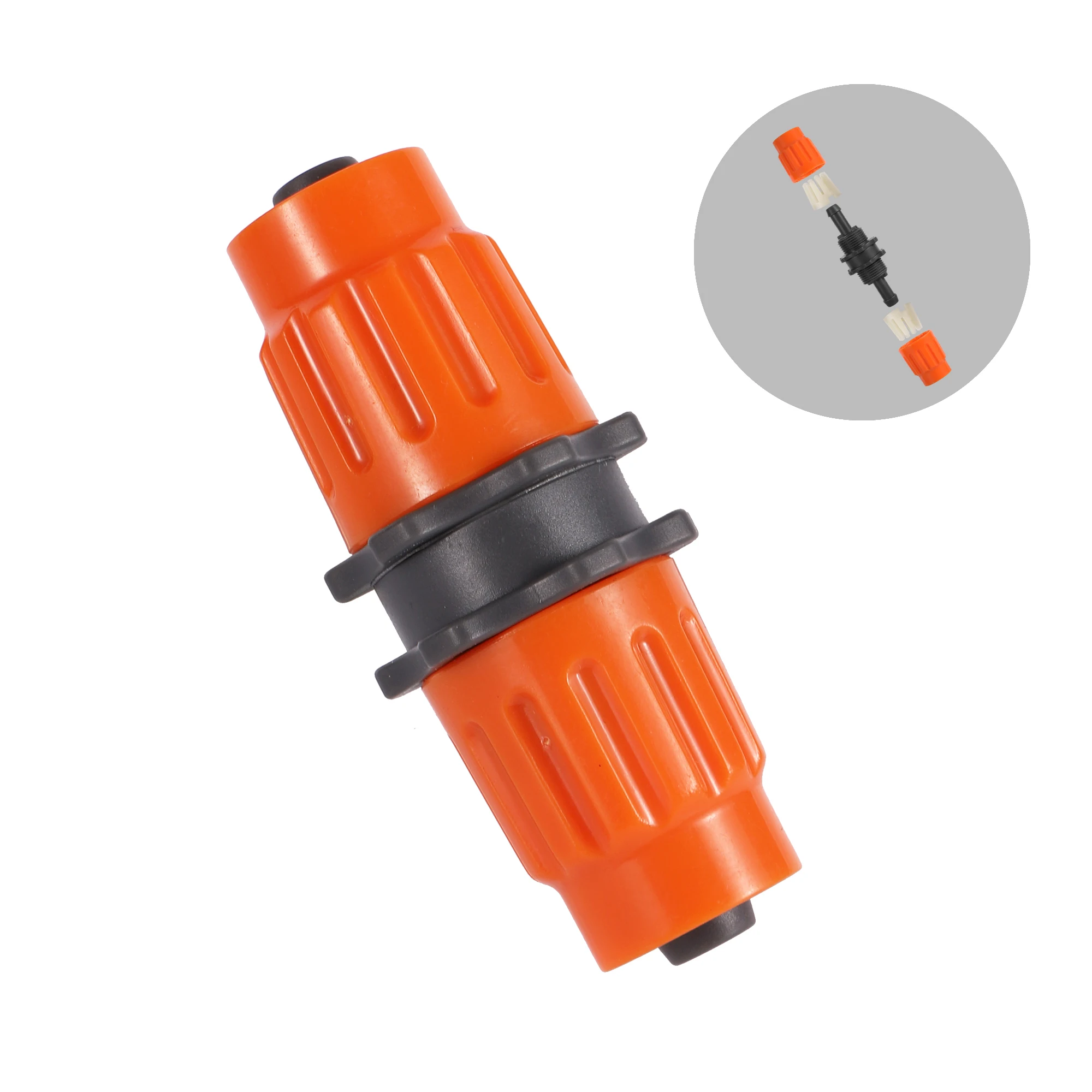 

3/8" Pipe Locked Connector Telescopic Pipe 8/11mm Hose Repair Coupling Garden Irrigation Water Tubing Fittings Orange