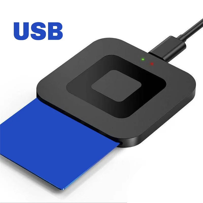 ABKI-محمول USB2.0 قارئ بطاقات ذكي ل DNIE ATM IC ID البنك بطاقة SIM الوصول المشترك قارئ بطاقات الإعلان الضريبي B