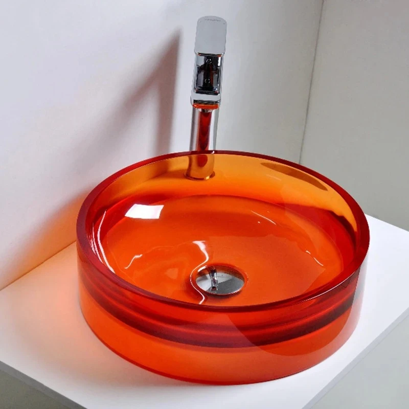 Bathroom Colored Resin Acyrlic Hand Wash Basin Vanity Counter Top Vessel Sink  38245A