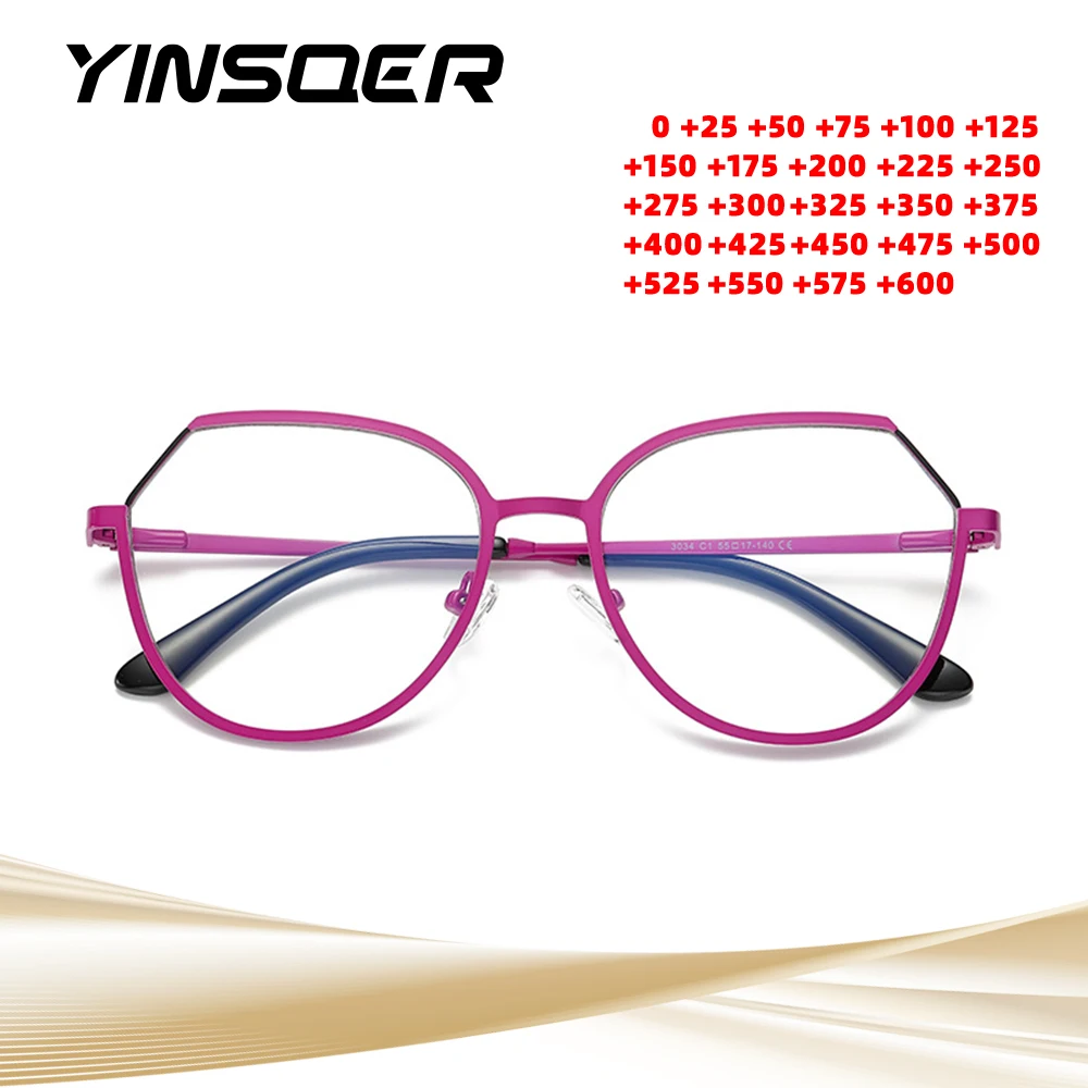 

New Hot Women Optical Prescription Eyeglasses Frame Full Rim Anti Blue Light Reading Glasses Alloy Polygonal Transparent Glasses