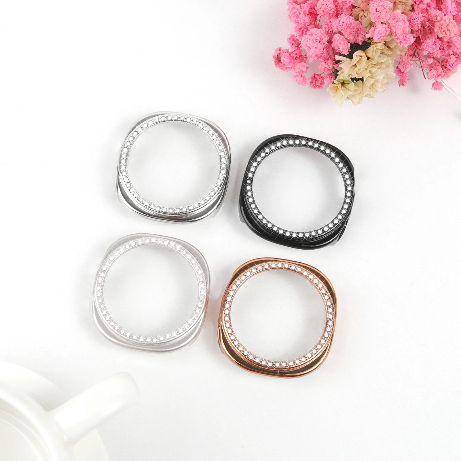 Funda de diamante para Samsung galaxy watch 8, 40mm, 44mm, accesorios, carcasa protectora hueca para mampostería de PC, funda para galaxy watch 8