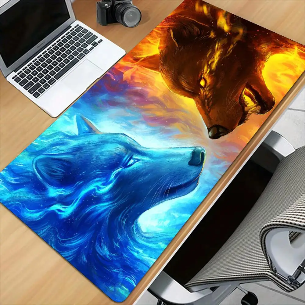 Fantasy Wolf theme Mouse Pad Desk Mat Stitched Edge Non-Slip Durable pad for computer mouse Starry Wolf Gaming pads tapis souris