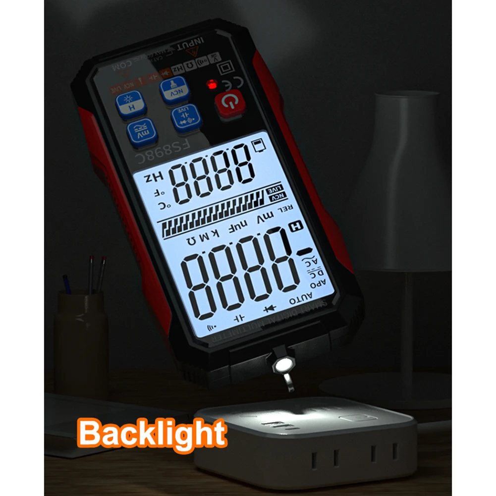 Multimeter With Flashlight Auto-ranging 6000 Counts Digital Multimeter Auto Power Off Backlit LCD Display Compact Design