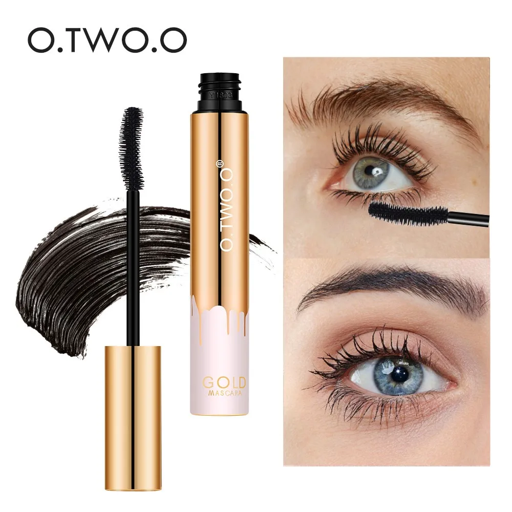 O.TWO.O 3D Mascara Lengthening Black Lash Eyelash Extension Eye Lashes Brush Beauty Makeup Long-wearing Gold Color Mascara