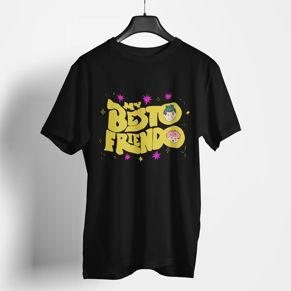 

80s Anime Jujutsu Kaisen My Besto Friendo graphic t shirts retro japan manga 100% cotton printed t shirt for men Large size tops
