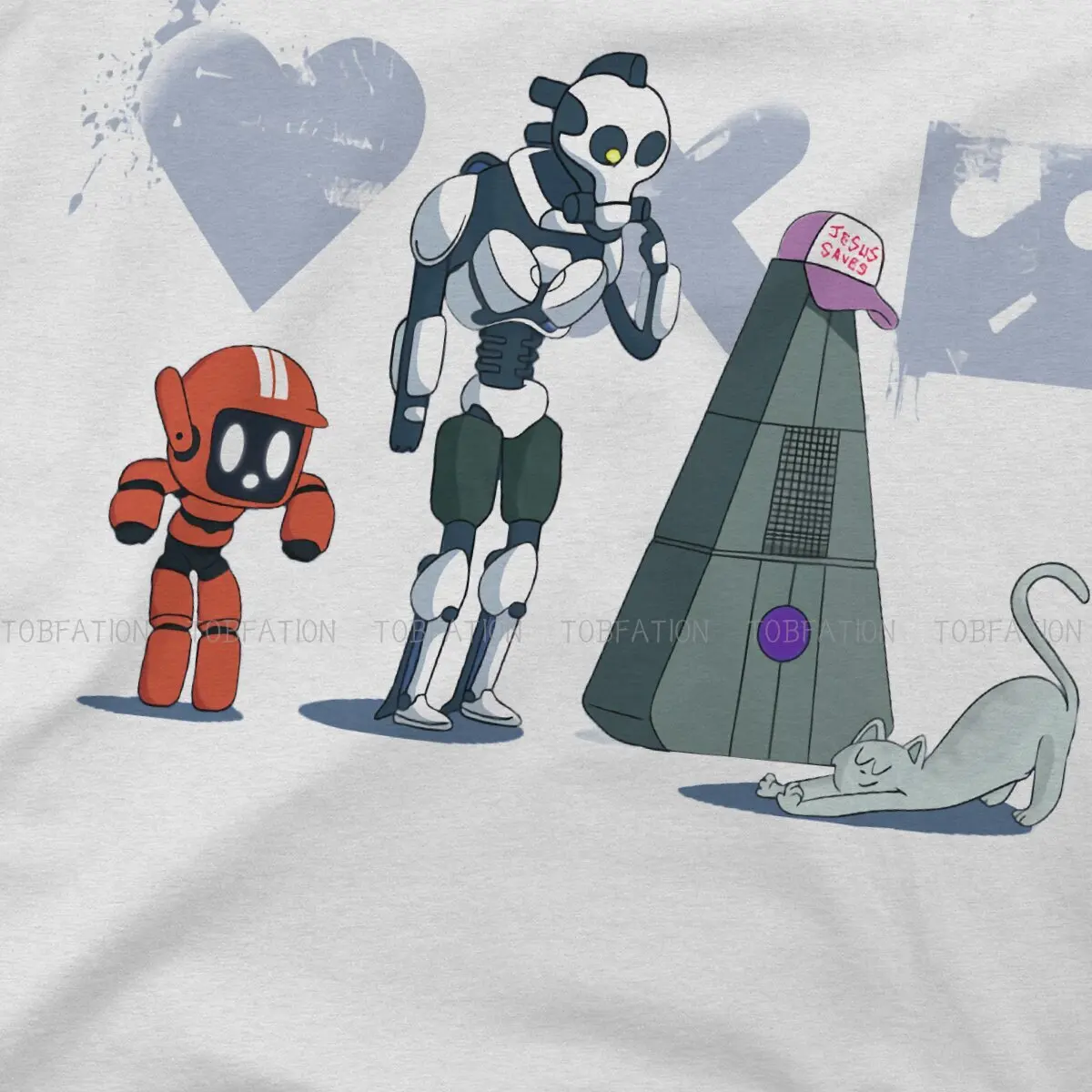 Characters Design  Round Collar TShirt Love Death Robots TV Pure Cotton Basic T Shirt Men Clothes New Design Oversized Hot Sale image 4