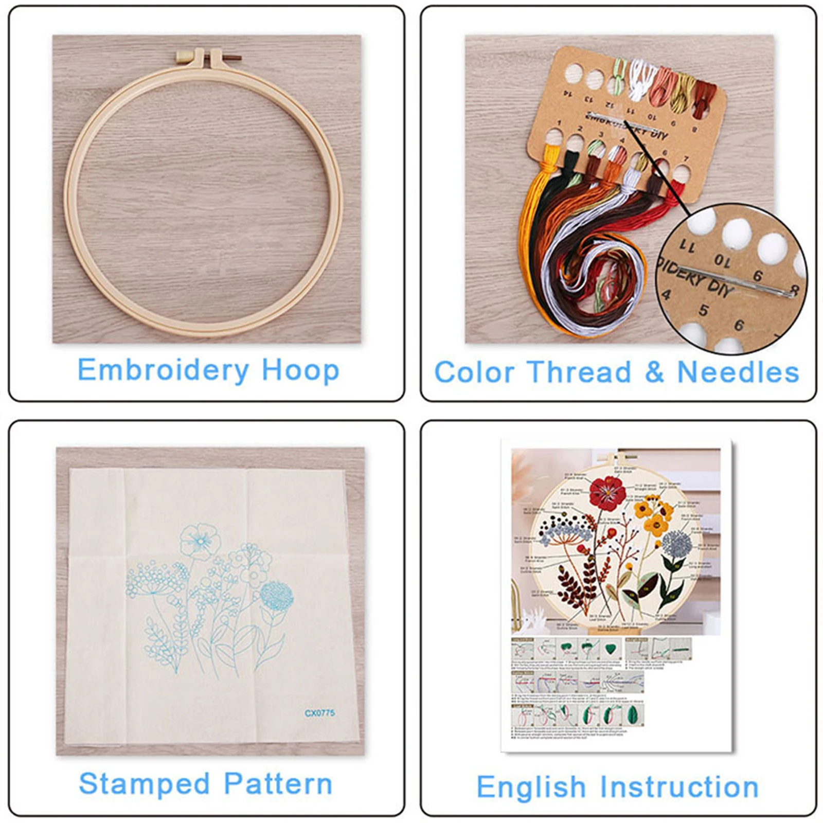 Beginner DIY Christmas Embroid - огляд і ціна Printed Embroidery Kit