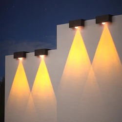 LED Solar Garden Lights Outdoor Waterproof Solar Powered Wall Lamp Villa Balcony Fence Stairs Lighting Decoration Sunlight Lamps