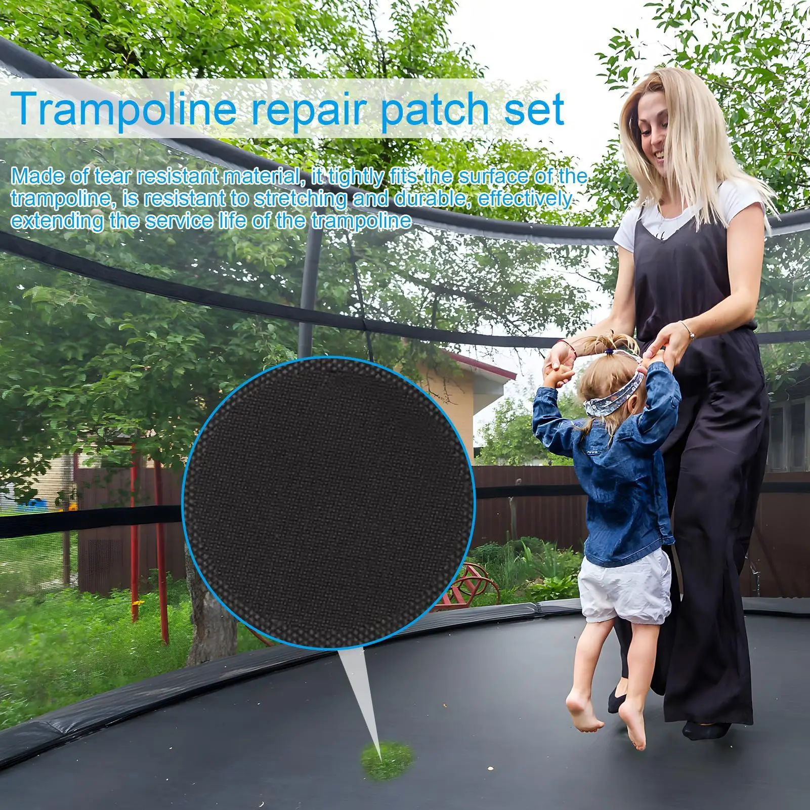 Trampoline Patch 6 Pieces Trampoline Net Tape 3 Shape Patches With Scraper For Holes Garden Bounce Park Games Sports Outdoor