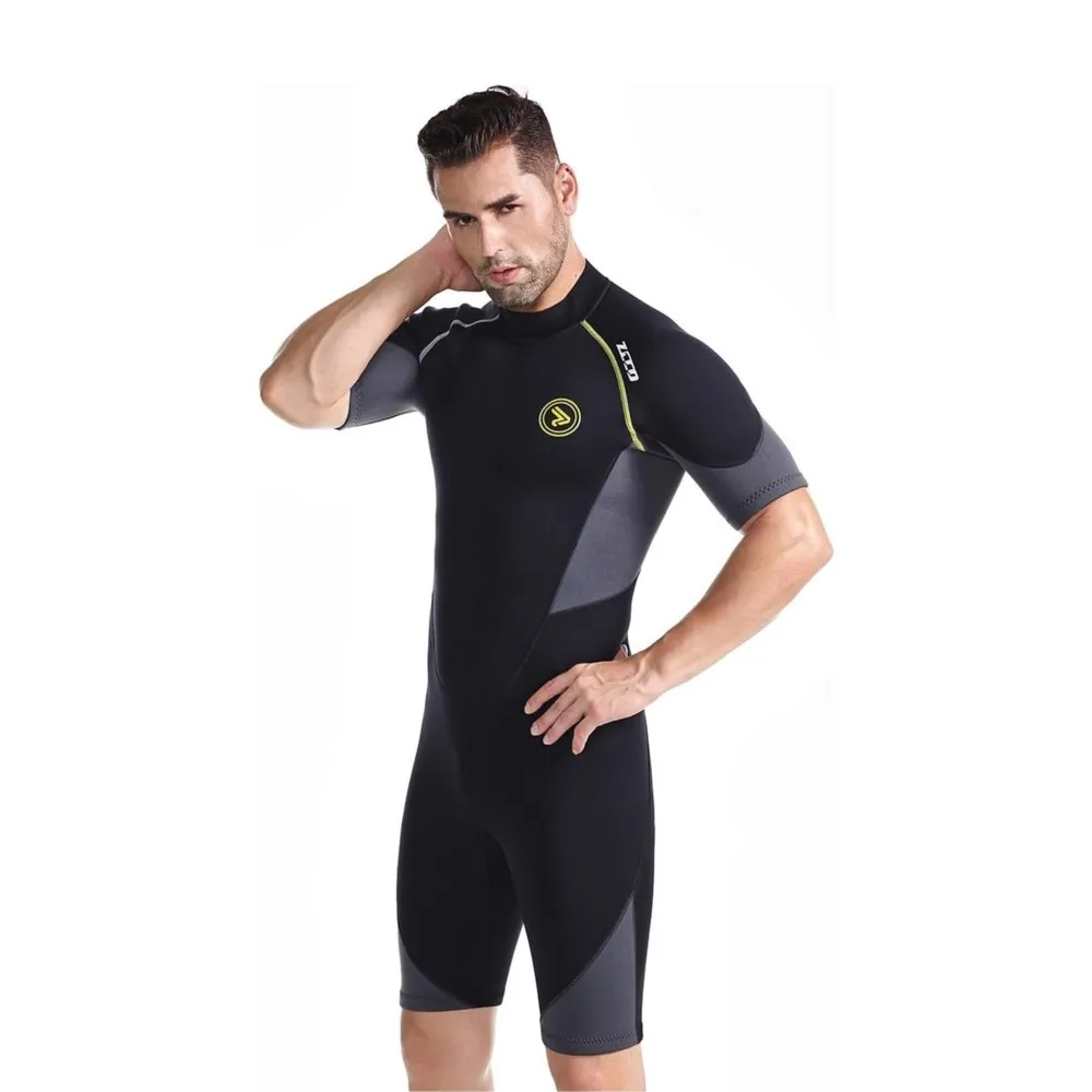 

1.5mm Men Wetsuits Premium Neoprene Back Zip Shorty Dive Skin ComfortableSpearfishing Snorkeling Surfing Freediving Short Sleeve