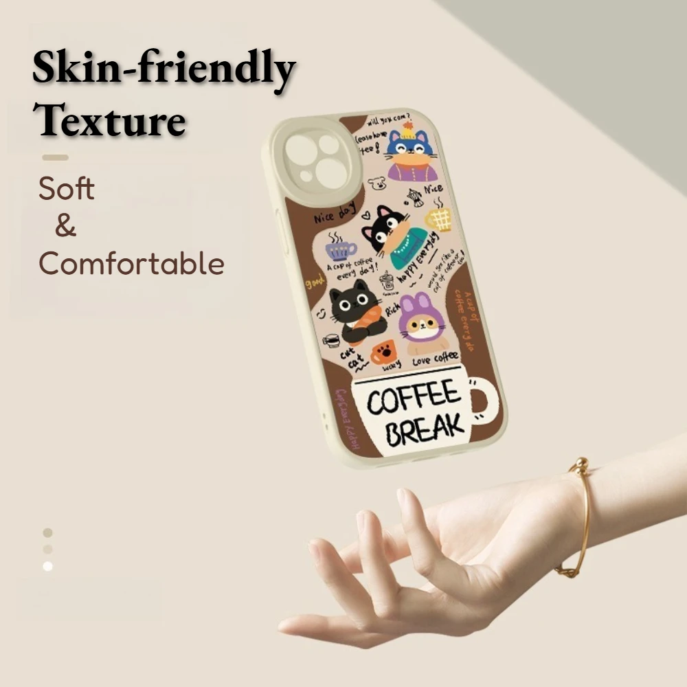 Чехол для телефона с милым кофейным котом для Huawei Honor Magic 7 Pro 6 5 4, противоударный защитный чехол с забавными мультяшными животными