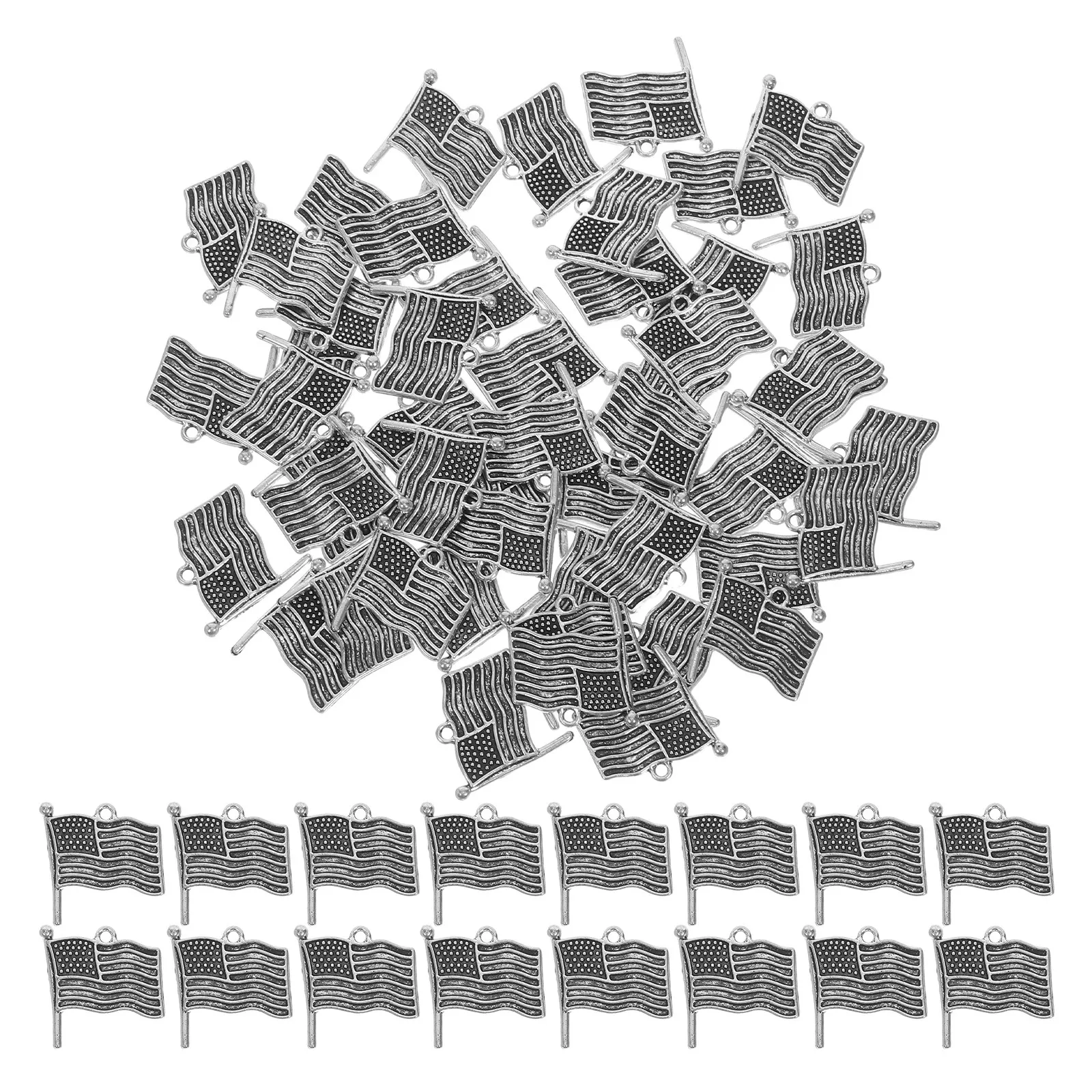 

50 шт. винтажных железных подвесок-флагов в ретро-стиле для изготовления украшений своими руками: браслетов, ожерелий, брелоков и аксессуаров
