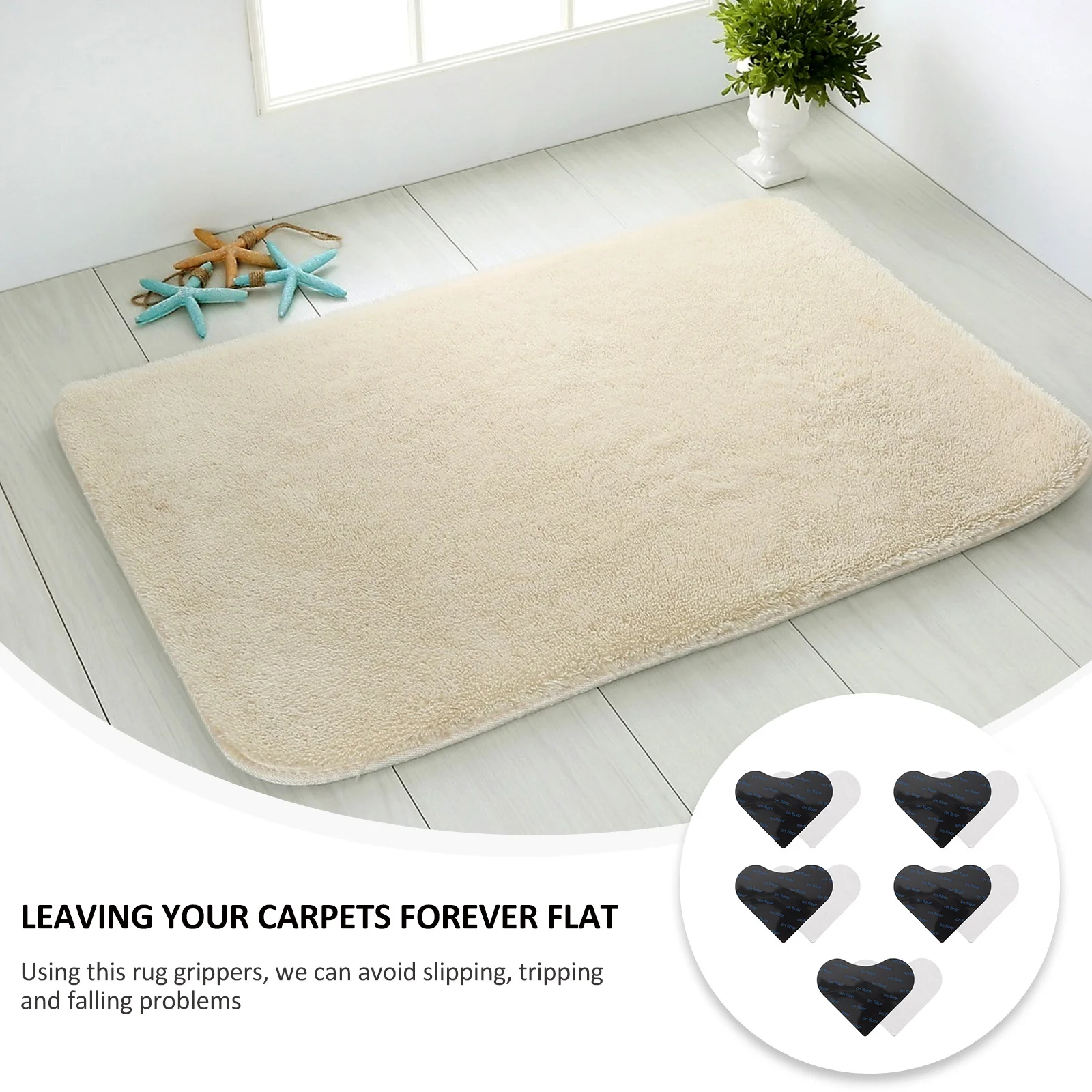 10個入り 滑り止めカーペットグリッパー 跡が残らない取り外し可能なラグステッカー 防水 残留物なし フロアマットグリッパー 家庭用安全 滑り止め