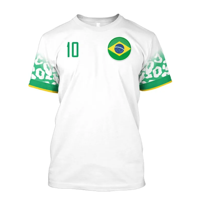 2024 Brazil National Team Sports Fitness Fashion Short Sleeve T Shirt For Men World Football T Shirts Football Team Shirts Tops