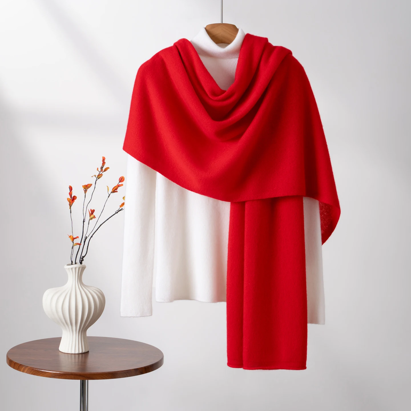 BELIARST Women's High-End 100% Pure Goat Cashmere Scarf Solid Color Knitted Shawl Dual-Use Warm Versatile Autumn Winter Scarf...