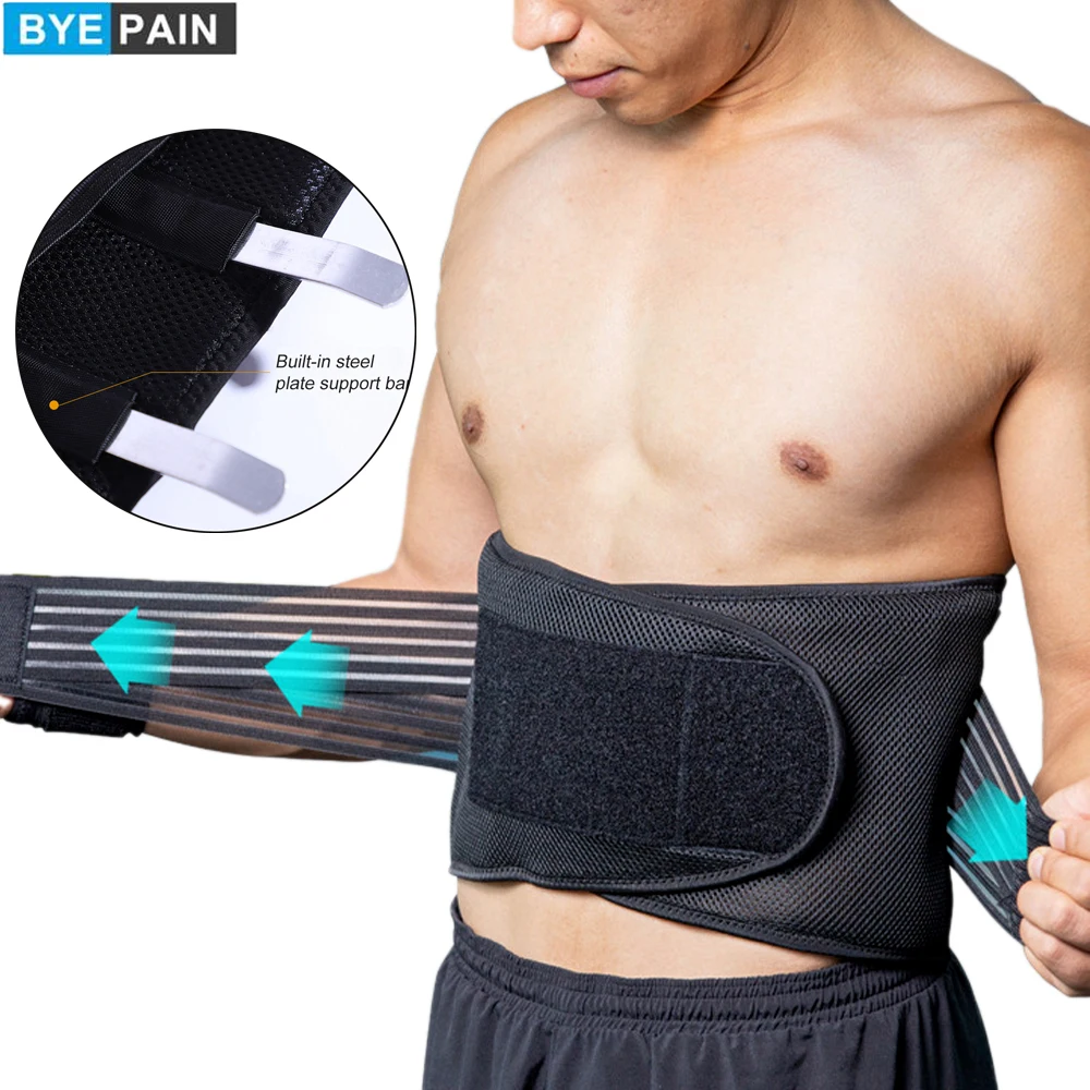 

BYEPAIN Sport Back Brace for Lower Back Pain, Back Support Belt for Women & Men Lower Back Pain Relief,Herniated Disc, Sciatica