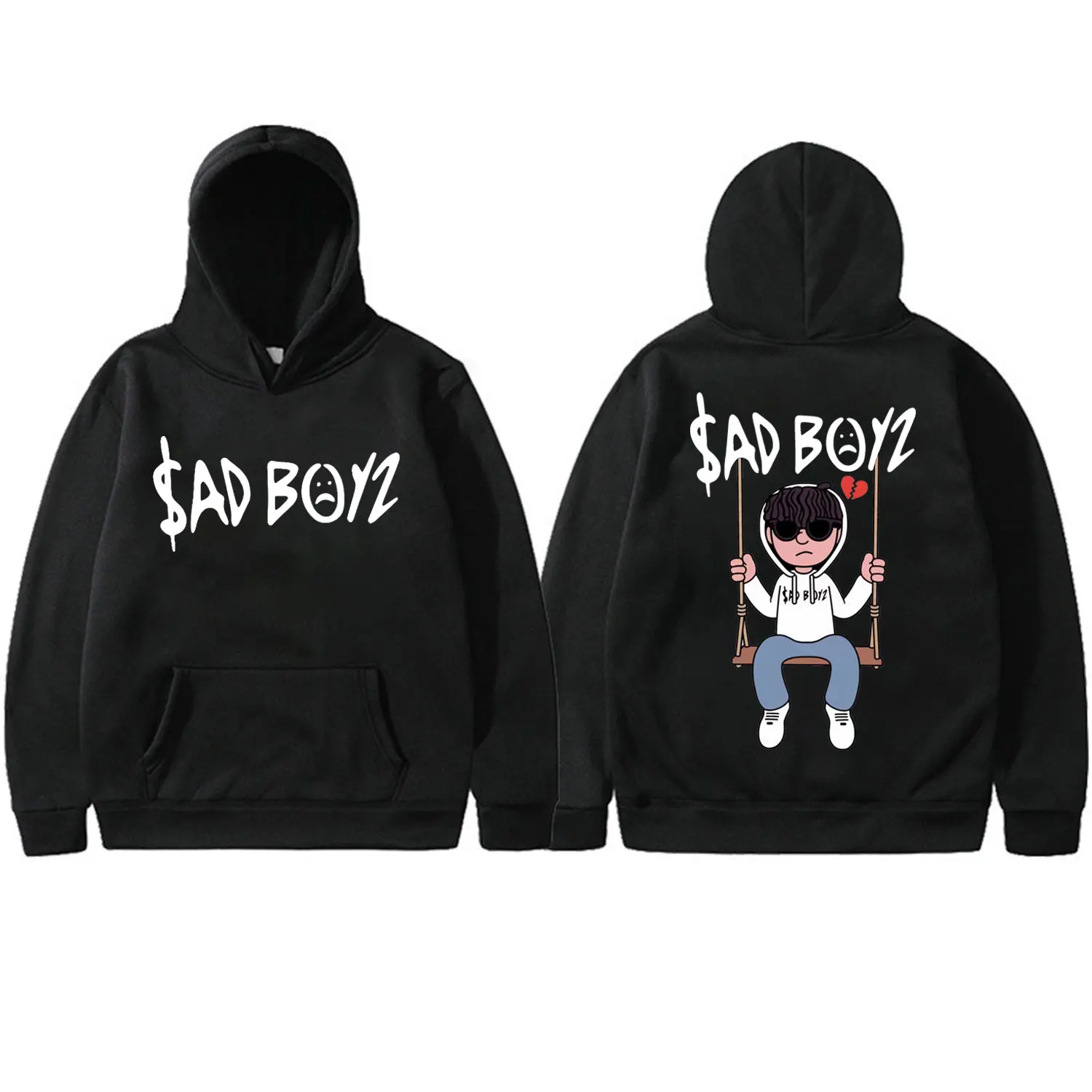 

Rock Singer Junior H Sad Boyz 4 Life Print Hoodie Casual Fashion Oversized Pullovers Men Women High Quality Fleece Sweatshirts