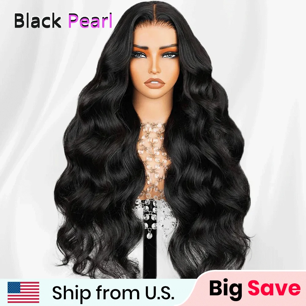

16-32" HD Lace Front Wig 180D Body Wave Brazilian Human Hair Pre-Plucked Wig with Transparent Lace for Black Women